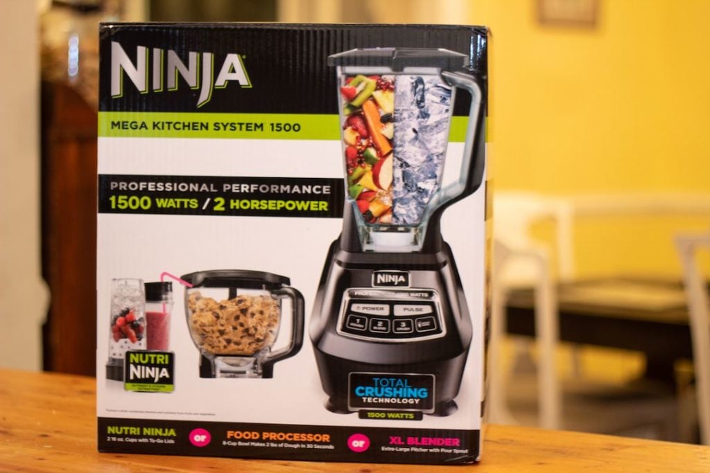 Ninja BL770 Mega Kitchen System, 1500W, 4 Functions for Smoothies,  Processing, Dough, Drinks & More, with 72-oz.* Blender Pitcher, 64-oz.  Processor Bowl, (2) 16-oz. To-Go Cups & (2) Lids, Black 