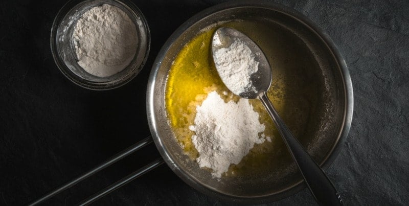 Butter and flour in a pan