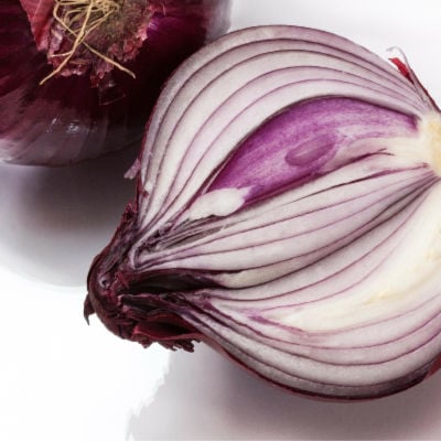 A chopped red onion