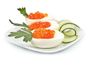 Caviar eggs on a plate