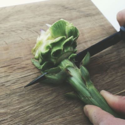 Chopping off stalk