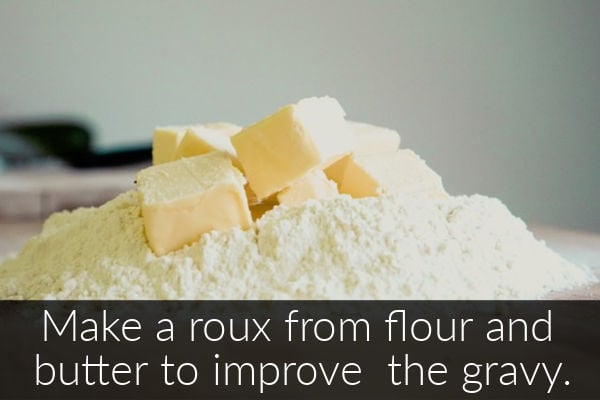 Flour and butter on a counter