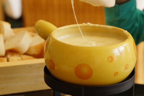 Cheese Fondue made from cream cheese