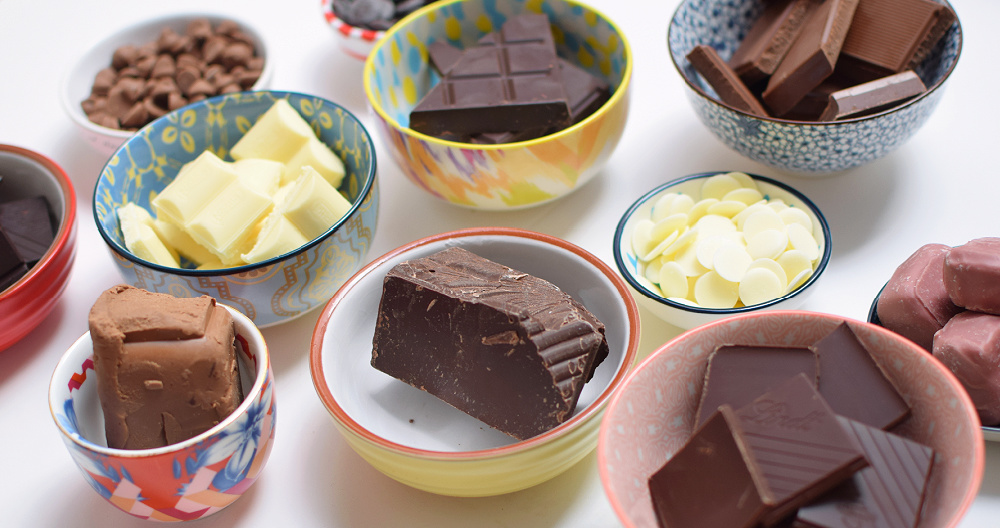 11 types of chocolate in bowls