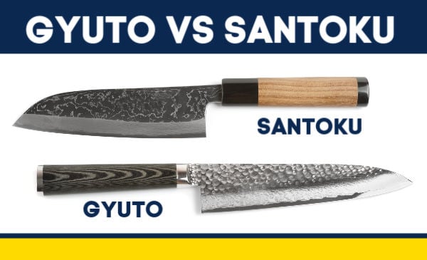 A santoku and gyuto knife.