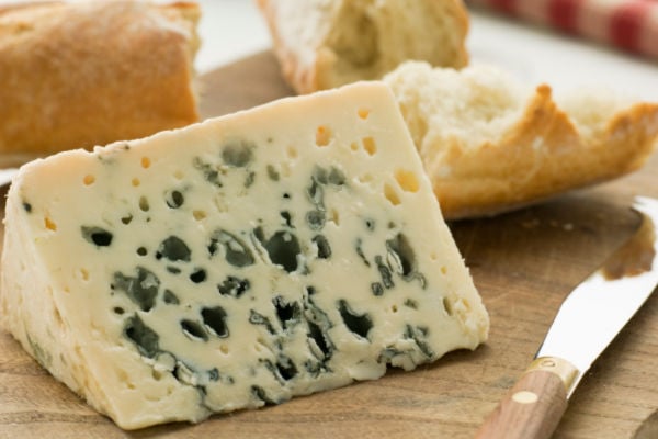 Roquefort cheese wedge