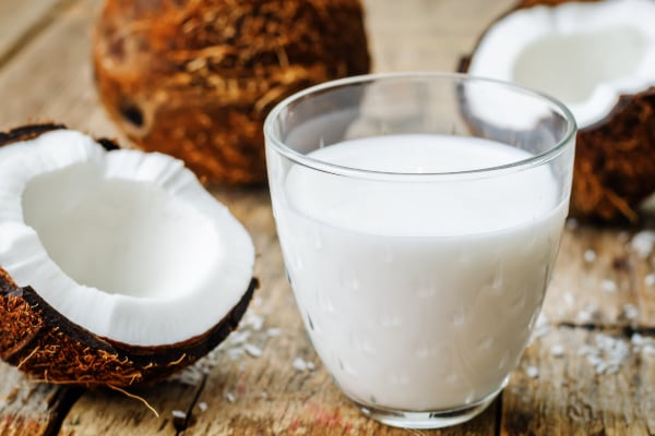 Coconut milk in glass