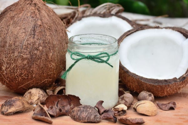 Coconut oil in a jar