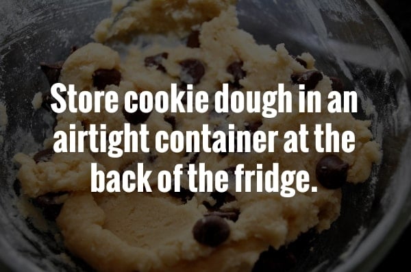 Cookie dough storage