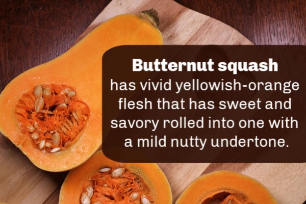 Butternut squash on a chopping board