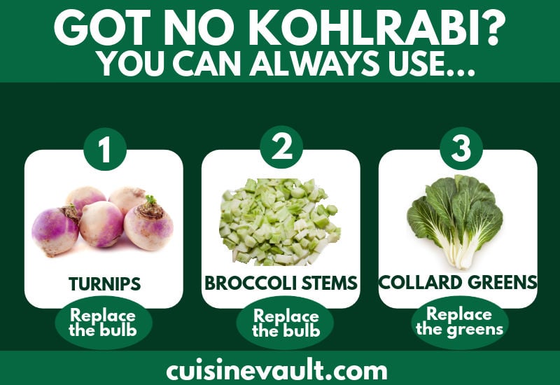 Kohlrabi substitutes infographic