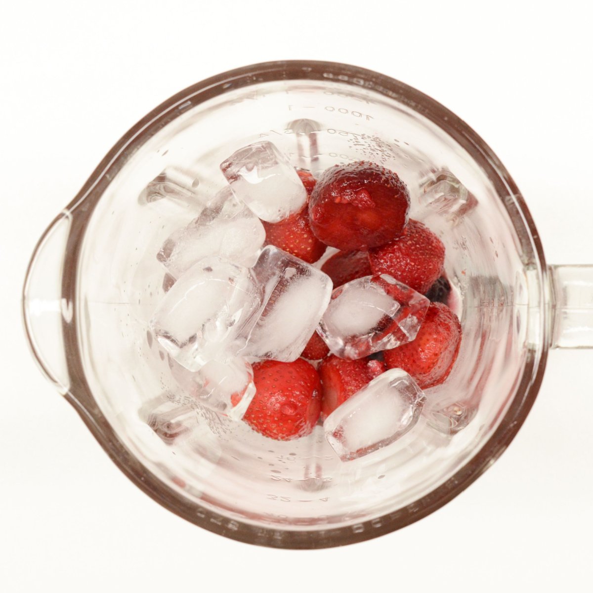 ice in blender with fruits