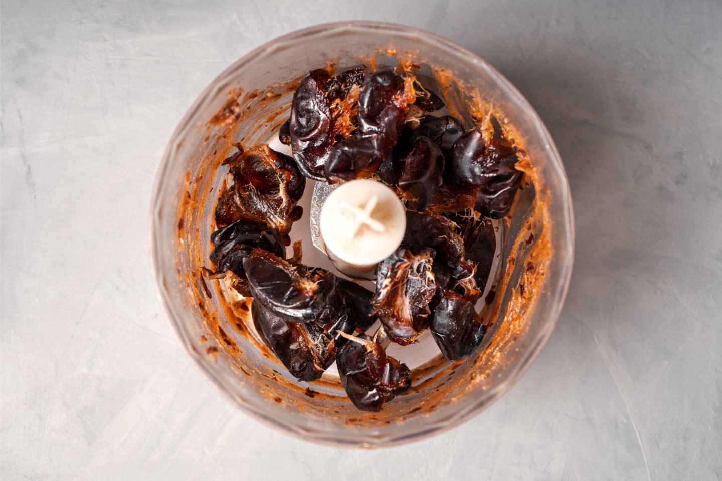 blended dates in food processor