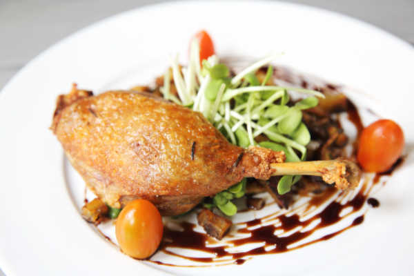 Confit of duck with vegetables