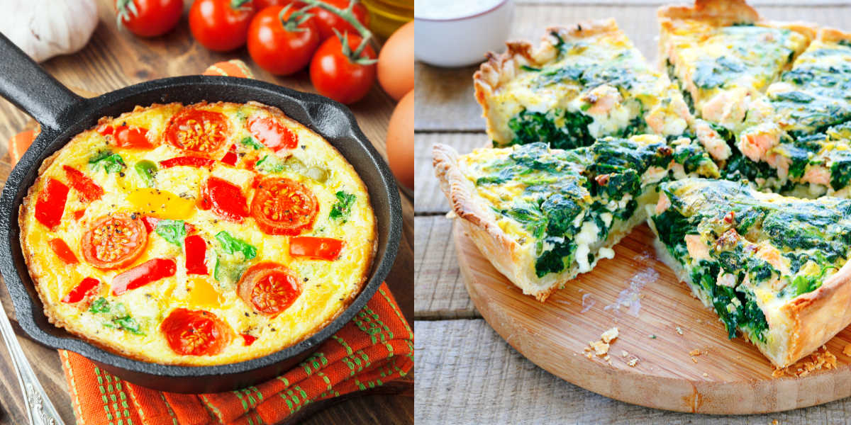 A frittata and a quiche