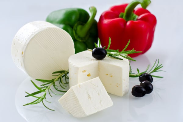 Sliced paneer cheese