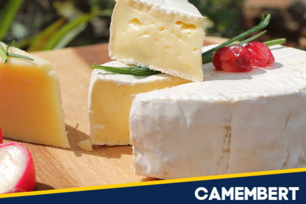 Camembert on a board.