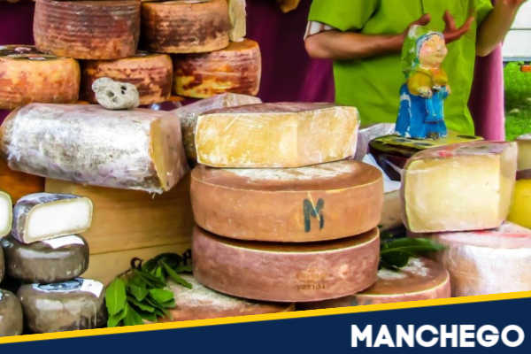 Manchego on sale at a market.