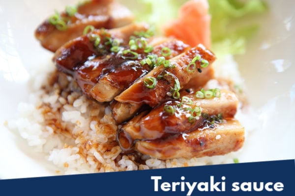 Teriyaki sauce on chicken