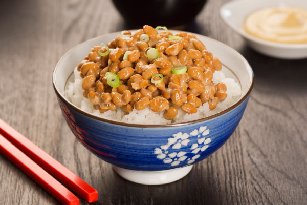 Natto on a bed of rice