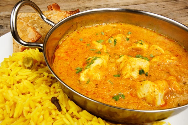 A bowl of chicken korma