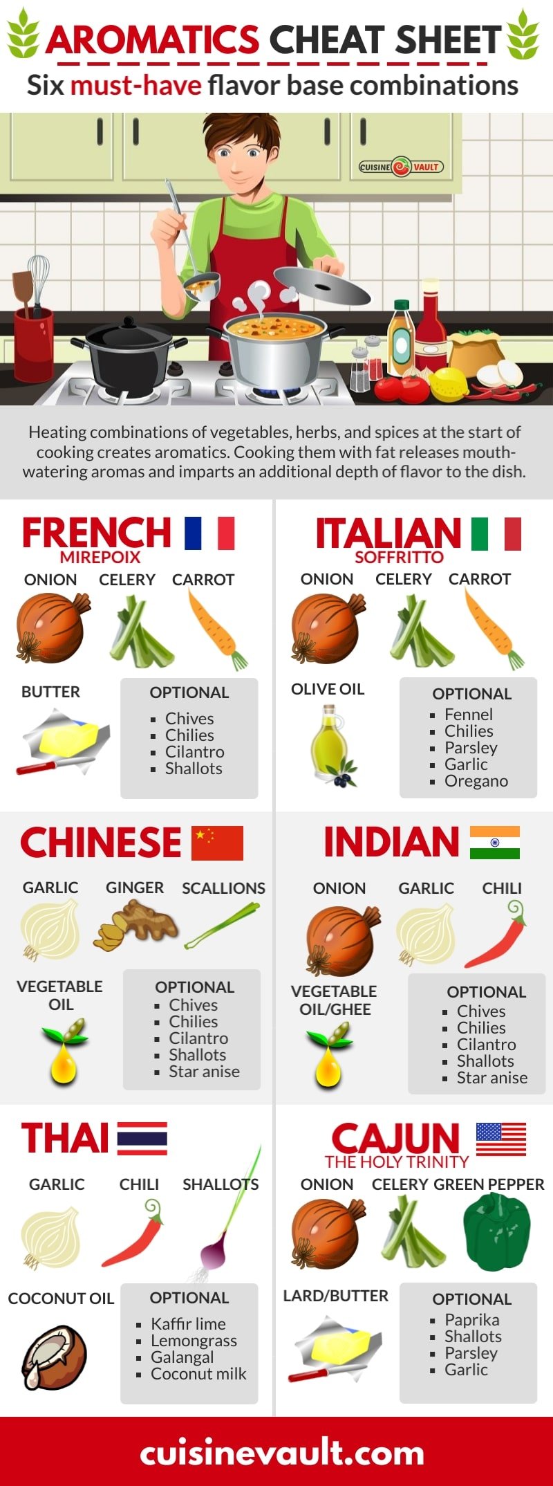 Aromatics cooking infographic