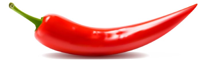 A red chili pepper on an isolated background