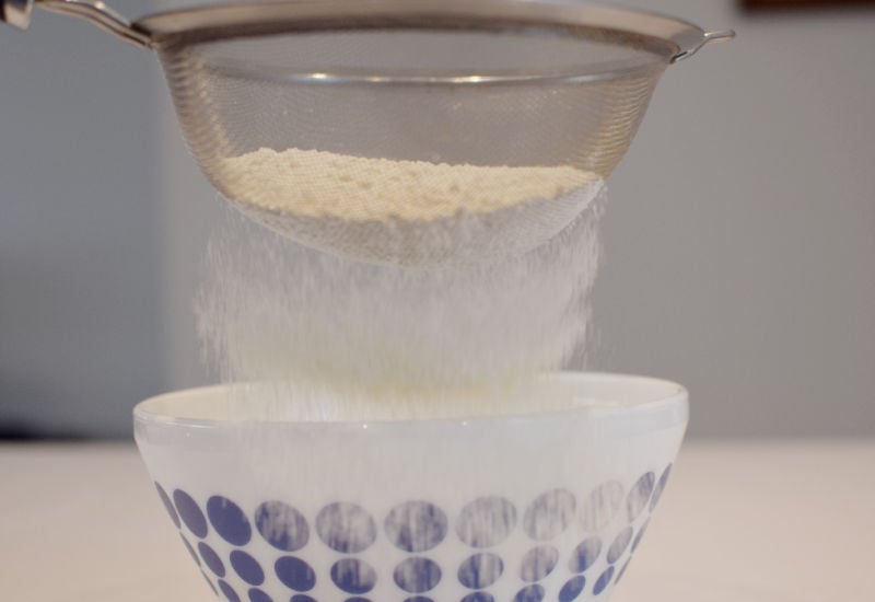 Flour sifted into a bowl