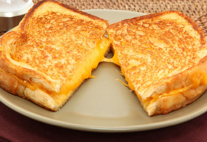 American cheese grilled sandwich on a plate