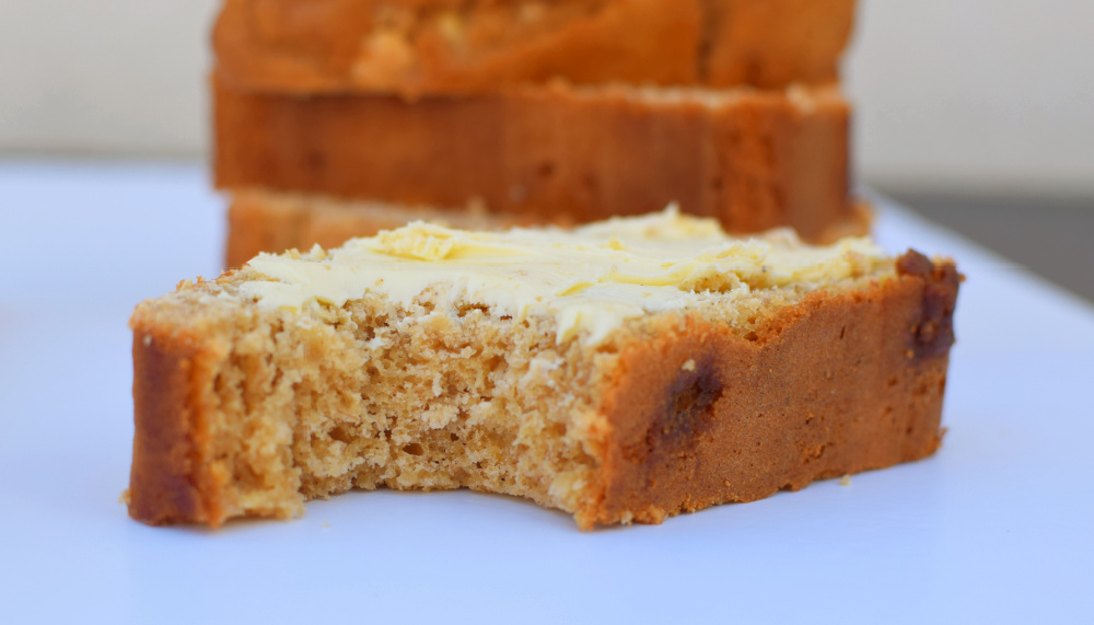 Buttered banana bread