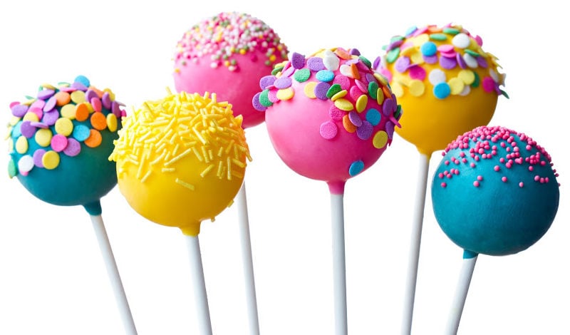 Cake pops dipped in candy melts.