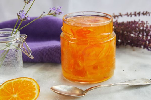 Homemade marmalade in a jar