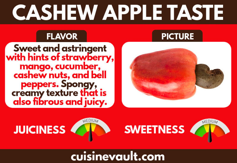 Cashew apple taste infographic