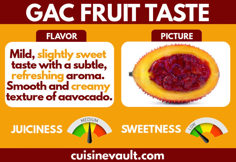 Gac fruit taste infographic