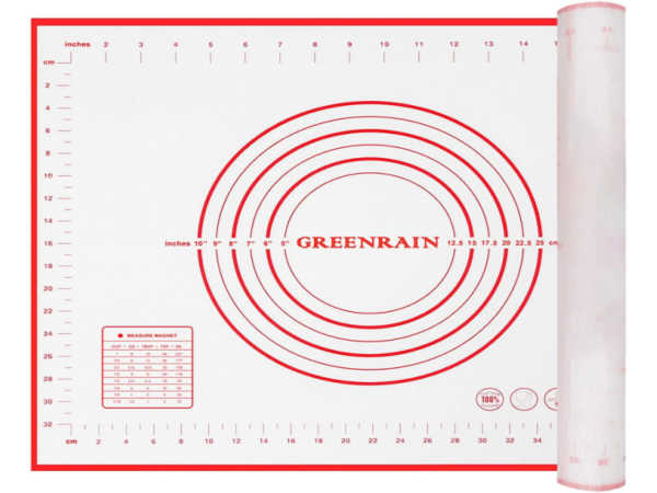 Greenrain silicone pastry mat on white background