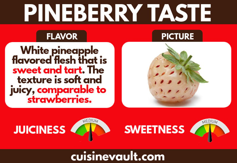 Pineberry taste infographic