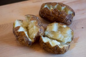 baked potato cut