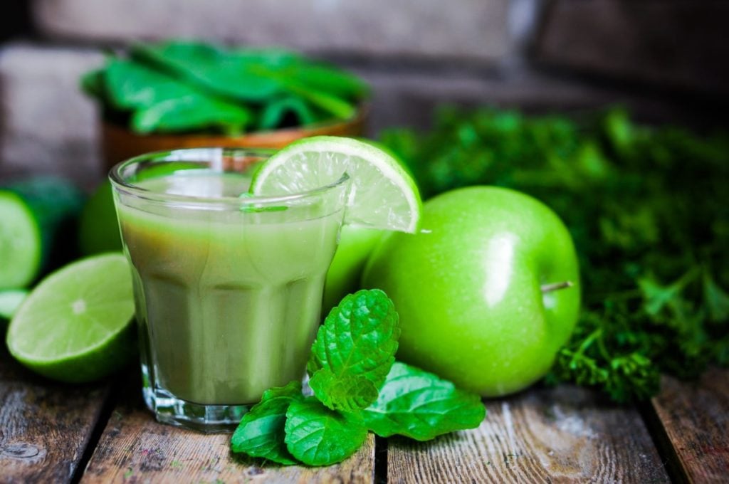 Green smoothie with apple...