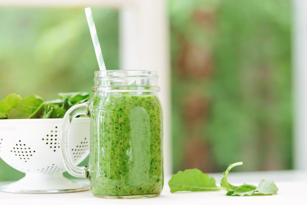 Kale and greens smoothie beverage