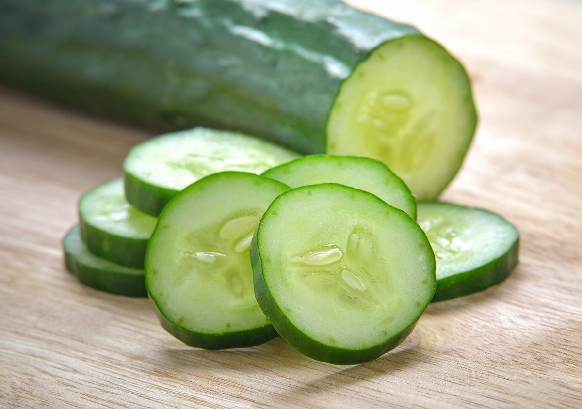 Sliced cucumbers