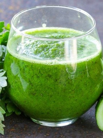 glass of green juice