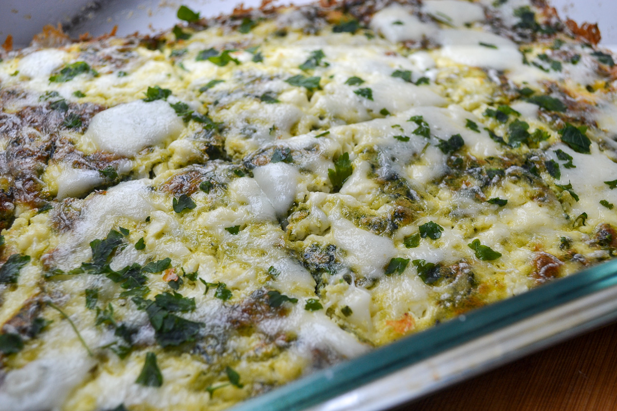 Keto breakfast casserole freshly baked