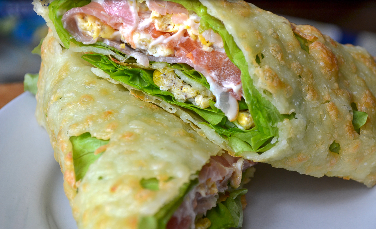 Keto breakfast cheese wrap finished