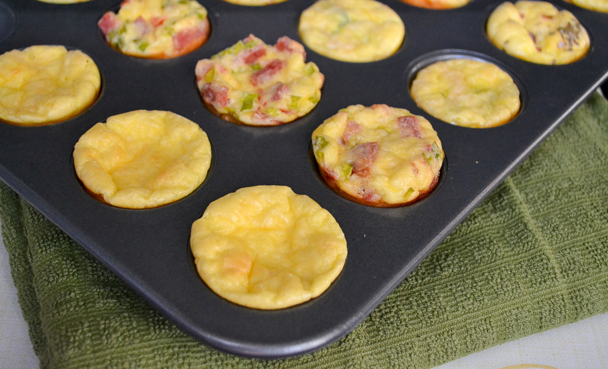 Freshly baked breakfast egg bites