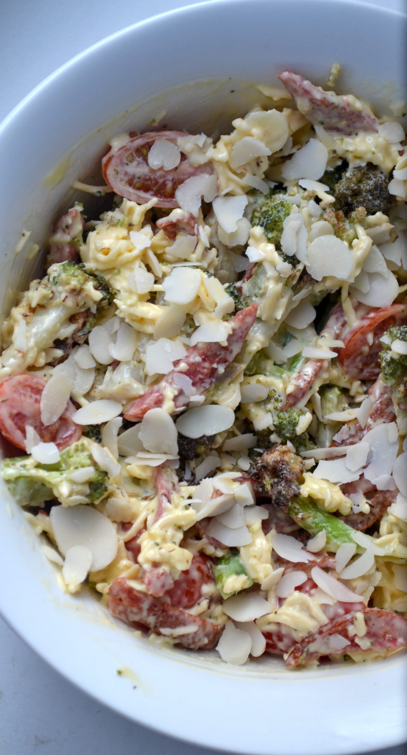 Keto broccoli salad in a bowl