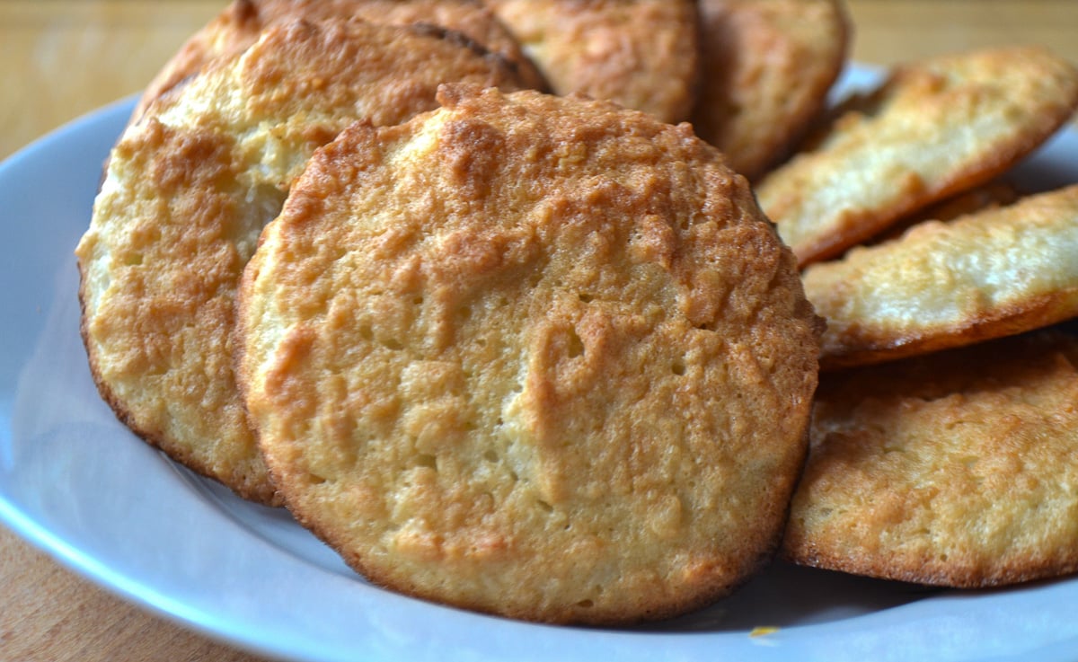 Keto coconut cookies on plate