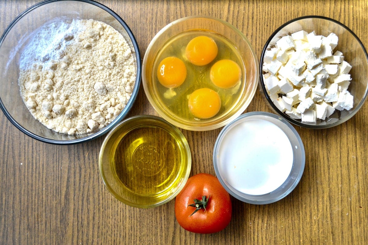 Keto feta bread prep