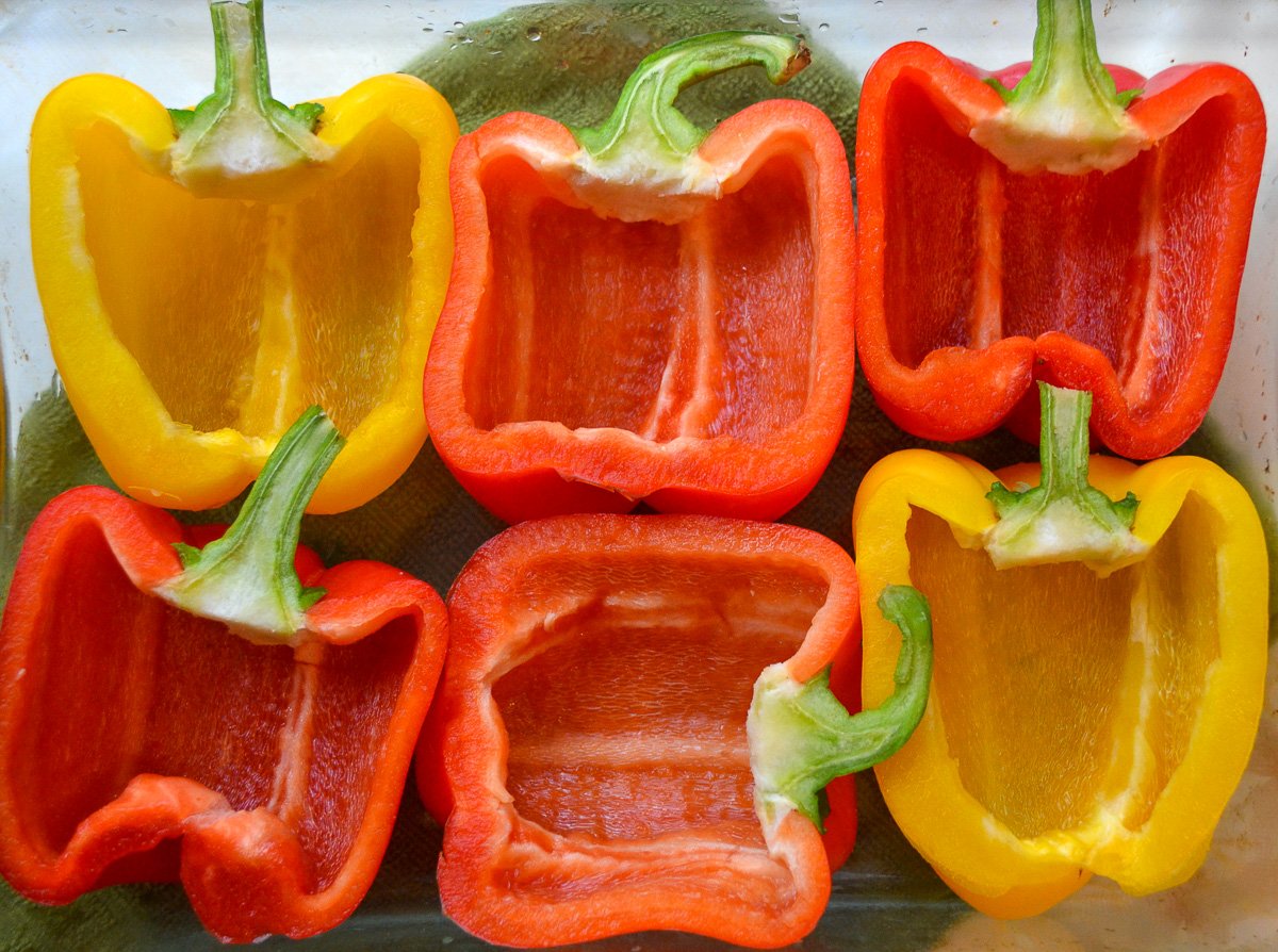 Red and yellow bell peppers