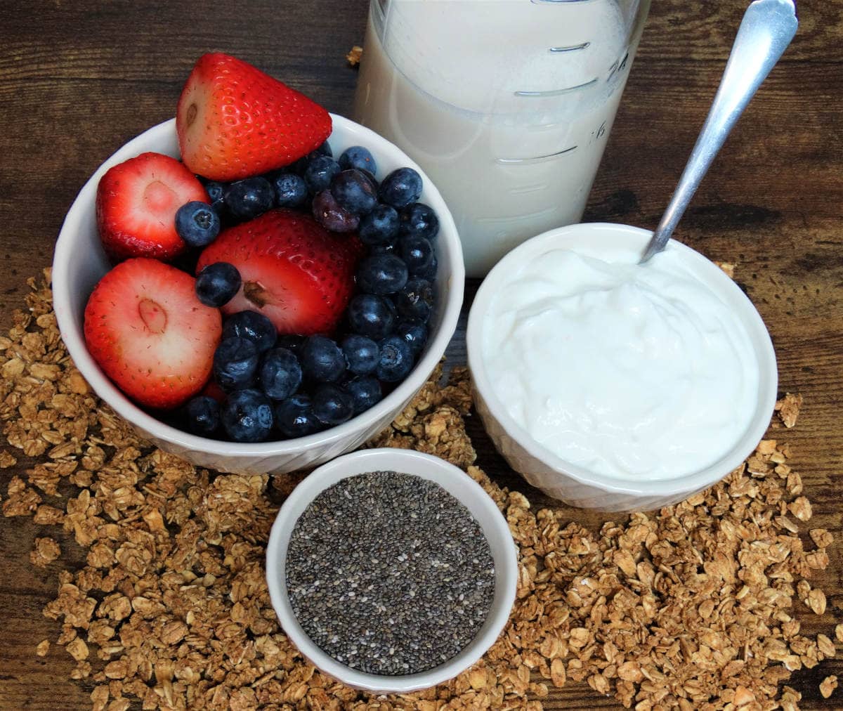 Ingredients - Strawberries, blueberries, chia seeds 