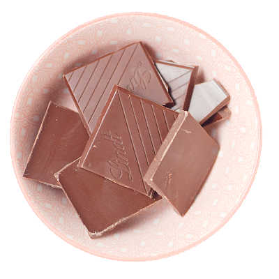 Pieces of dark milk choc 